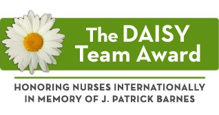 The DAISY Team Award logo, honoring nurses internationally , in memory of J. Patrick Barnes.