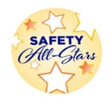 The Safety All-Stars logo with varying stars on a yellow background.