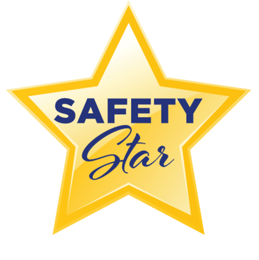 The Safety Star logo with inside a large yellow star.